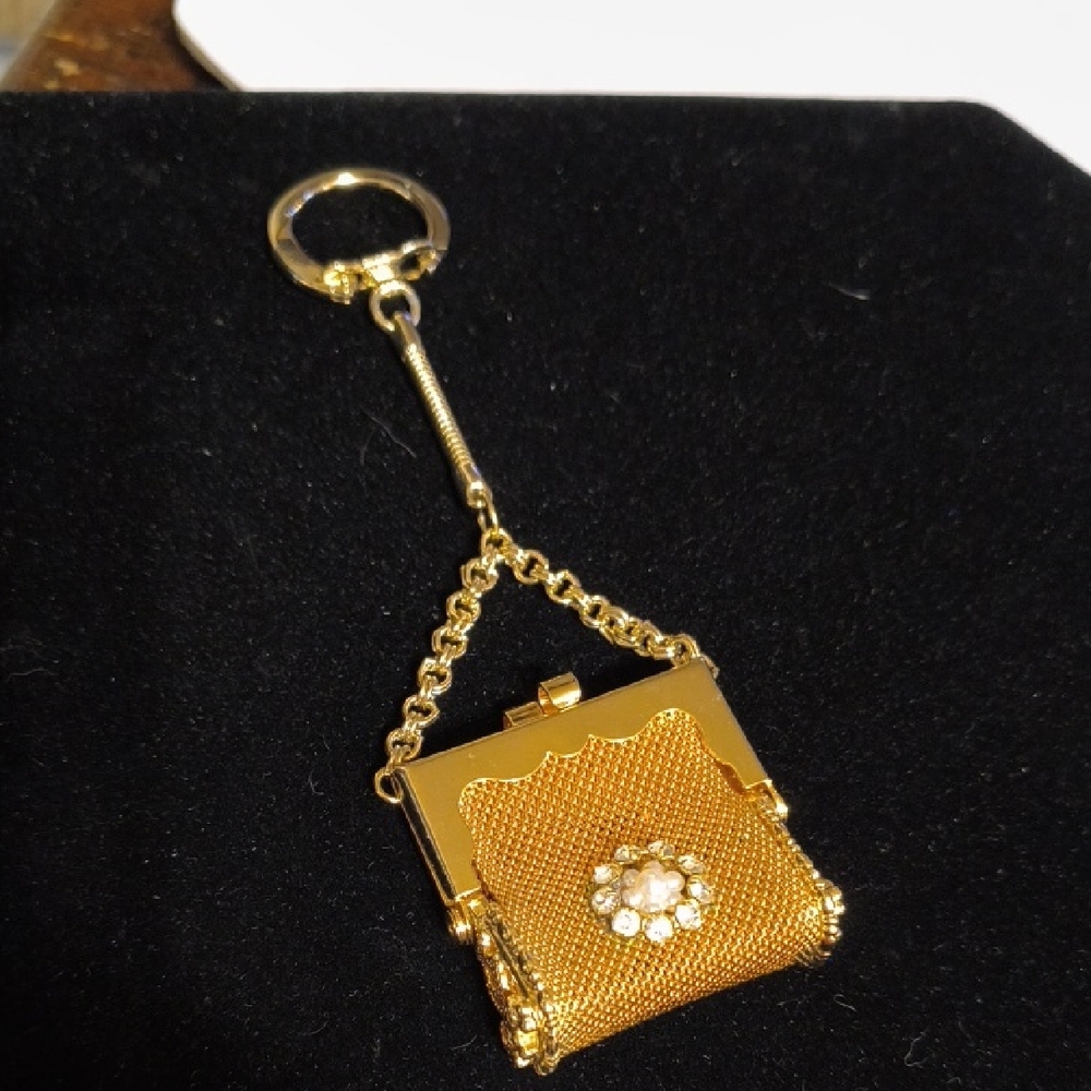 Mid Century Mod Mesh Miniature Change Purse Keychain